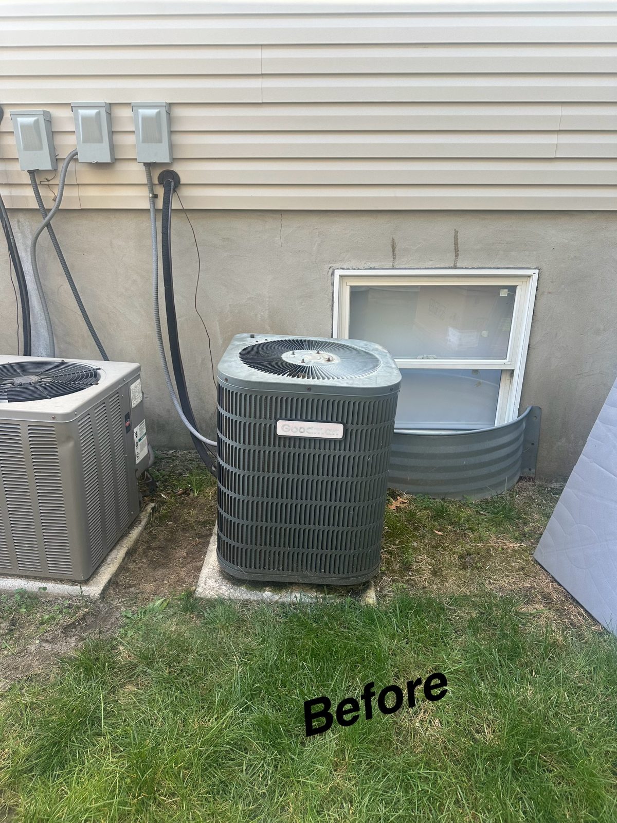 Outdoor condensers and electrical panel