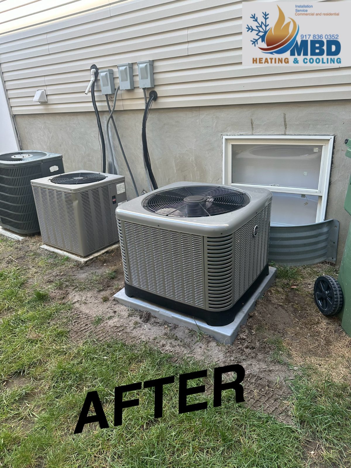 New outdoor condensers after replacement